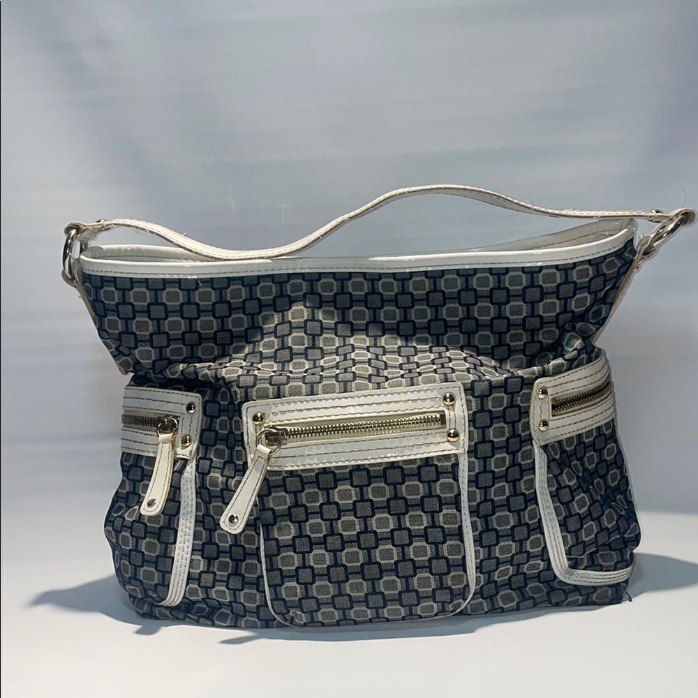 Nine West Black and Gray Shoulder Bag with Slouchy Silhouette